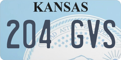 KS license plate 204GVS