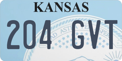 KS license plate 204GVT