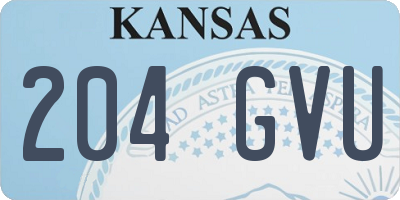 KS license plate 204GVU