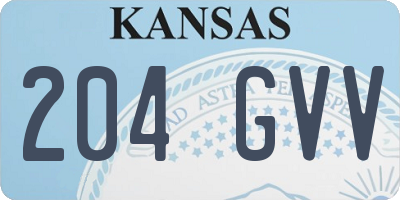 KS license plate 204GVV