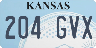 KS license plate 204GVX