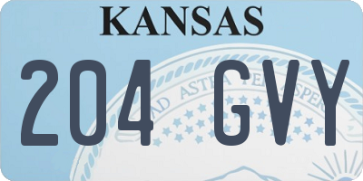 KS license plate 204GVY