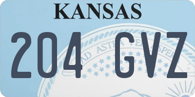 KS license plate 204GVZ