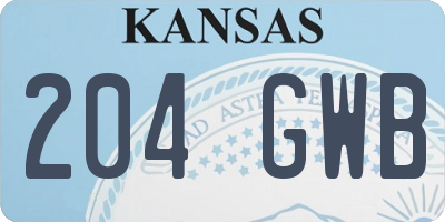 KS license plate 204GWB