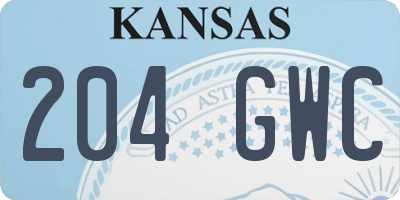 KS license plate 204GWC