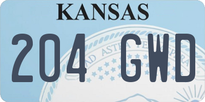KS license plate 204GWD
