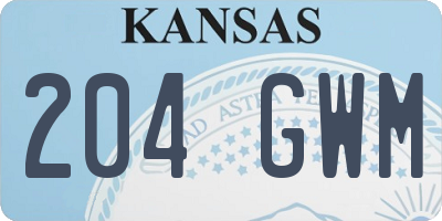 KS license plate 204GWM