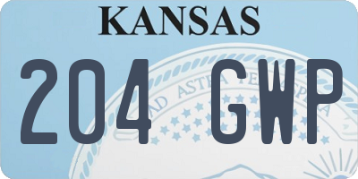 KS license plate 204GWP