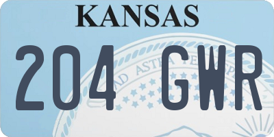 KS license plate 204GWR