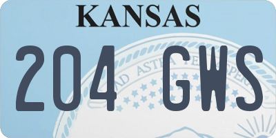 KS license plate 204GWS