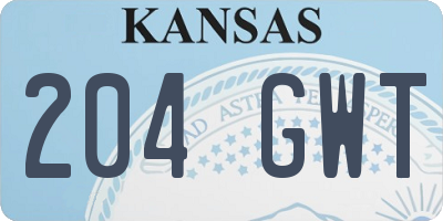 KS license plate 204GWT