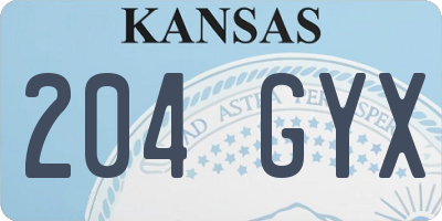KS license plate 204GYX