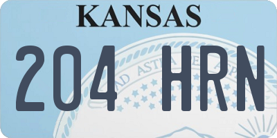 KS license plate 204HRN