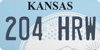 KS license plate 204HRW