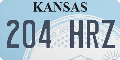 KS license plate 204HRZ