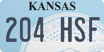 KS license plate 204HSF