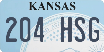 KS license plate 204HSG