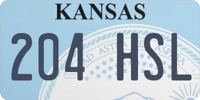 KS license plate 204HSL