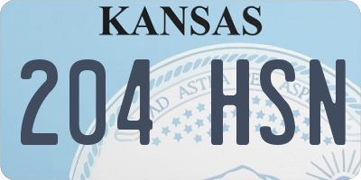 KS license plate 204HSN