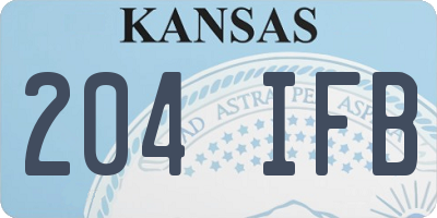 KS license plate 204IFB