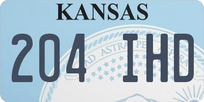 KS license plate 204IHD