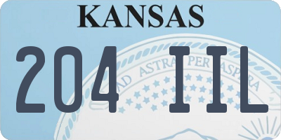 KS license plate 204IIL