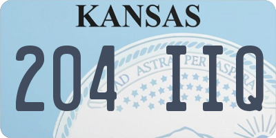 KS license plate 204IIQ