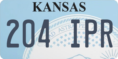 KS license plate 204IPR