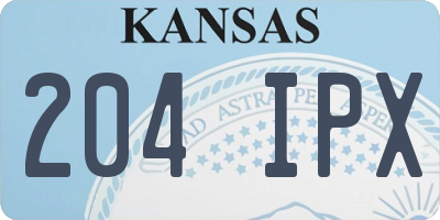 KS license plate 204IPX
