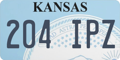 KS license plate 204IPZ