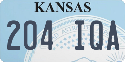 KS license plate 204IQA