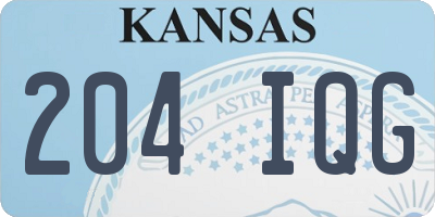 KS license plate 204IQG