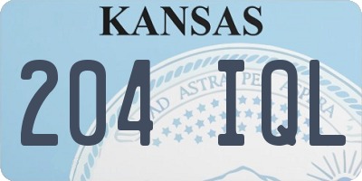 KS license plate 204IQL