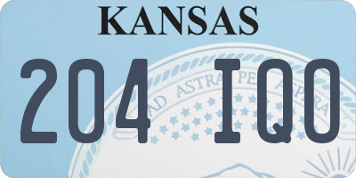 KS license plate 204IQO