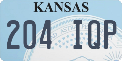 KS license plate 204IQP