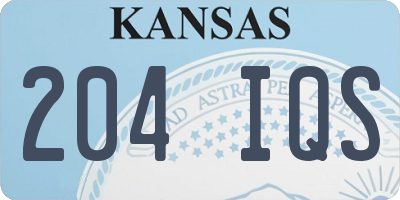 KS license plate 204IQS