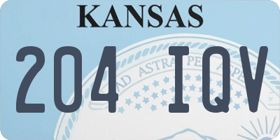 KS license plate 204IQV