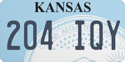KS license plate 204IQY