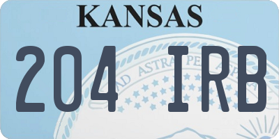 KS license plate 204IRB