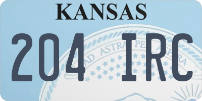 KS license plate 204IRC