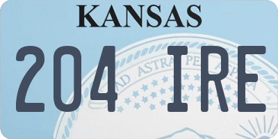 KS license plate 204IRE