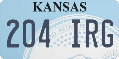 KS license plate 204IRG