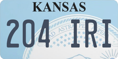 KS license plate 204IRI