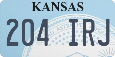 KS license plate 204IRJ
