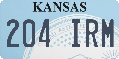 KS license plate 204IRM