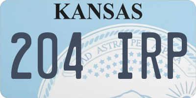 KS license plate 204IRP