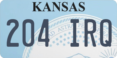 KS license plate 204IRQ