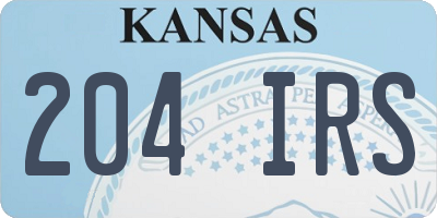 KS license plate 204IRS