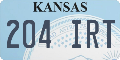 KS license plate 204IRT