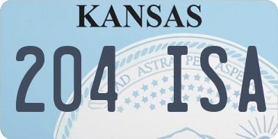 KS license plate 204ISA